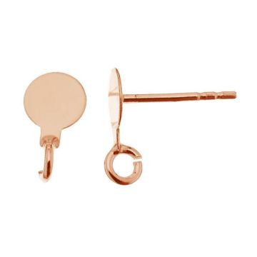 Flat 6mm sterling silver round studs - GWP 16*18K - Rose Gold Plated - 0,4 µm