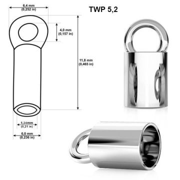 Endkappe Sterlingsilber TWP 5,2