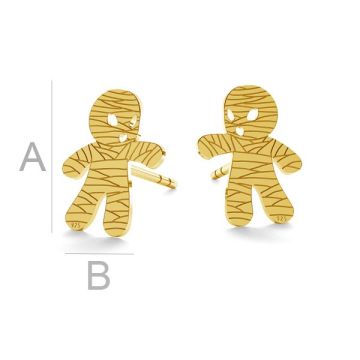 Mummy halloween earrings, LK-1026 - 0,50*24K - Gold Plated - 0,4 µm