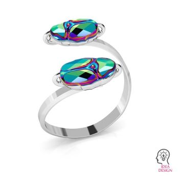 Double Ring Swarovski Scarab 12mm S-RING 015 (5728 MM 12)