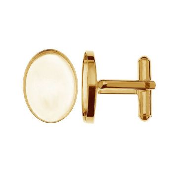 Montatura per gemelli - FMG 18X13MM CUFFLINK*18K - Placcato oro giallo chiaro - 0,4 µm