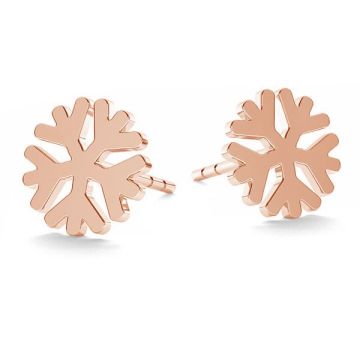 Flocon de neige boucles d'oreilles LK-1074 - 0,50*18K - Plaque avec de l'or rose - 0,4 µm