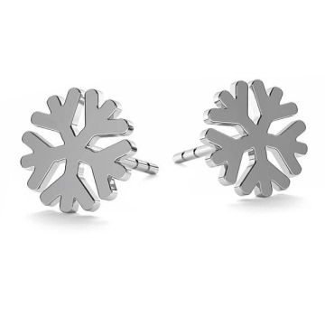 Flocon de neige boucles d'oreilles LK-1074 - 0,50*RH - Plaque avec Rhodium Blanc