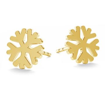 Flocon de neige boucles d'oreilles LK-1074 - 0,50*18K - Plaque lumi?re Jaune or - 0,4 µm