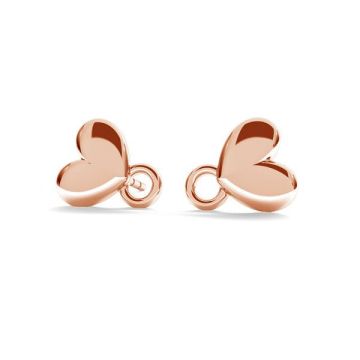 Heart earring, ODL-00242 KLS*18K - Rose Gold Plated - 0,4 µm