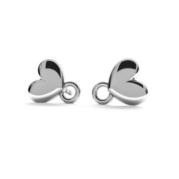 Heart earring, ODL-00242 KLS*RH - White Rhodium Plated