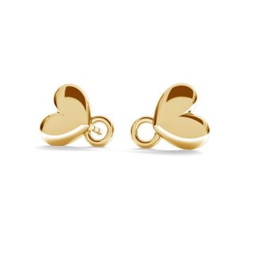 Heart earring, ODL-00242 KLS*18K - Light Yellow Gold Plated - 0,4 µm