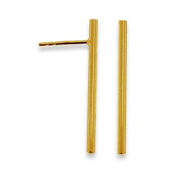 Tube 3cm earring studs - KLS-18 11x30 mm*24K - Gold Plated - 0,4 µm