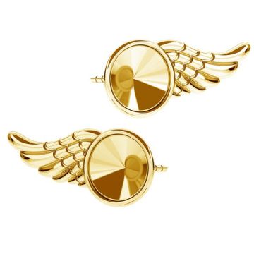 Wing earrings for Rivoli 6mm ODL-00266 KLS (1122 SS 29) L+R*24K - Gold Plated - 0,4 µm