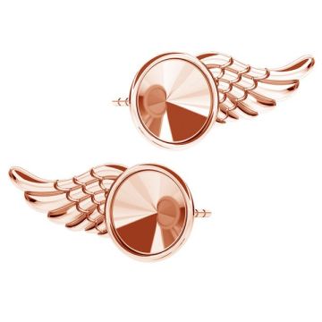 Wing earrings for Rivoli 6mm ODL-00266 KLS (1122 SS 29) L+R*18K - Rose Gold Plated - 0,4 µm