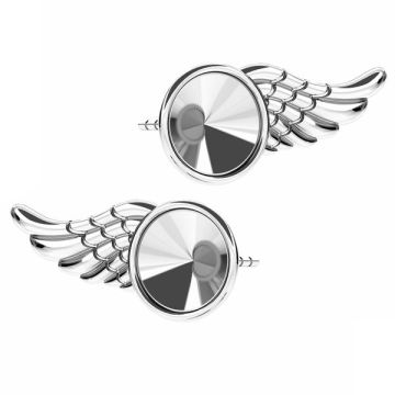 Wing earrings for Rivoli 6mm ODL-00266 KLS (1122 SS 29) L+R*RH - White Rhodium Plated