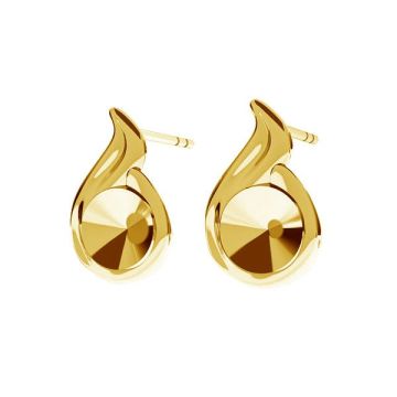 Flame earrings for Rivoli 6mm KLS ODL-00268 8,9x13 mm*24K - Gold Plated - 0,4 µm