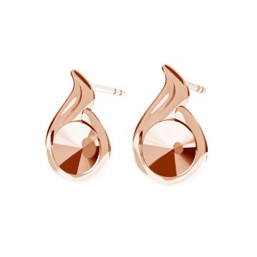 Flame earrings for Rivoli 6mm KLS ODL-00268 8,9x13 mm*18K - Rose Gold Plated - 0,4 µm