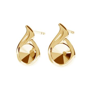 Flame earrings for Rivoli 6mm KLS ODL-00268 8,9x13 mm*18K - Light Yellow Gold Plated - 0,4 µm