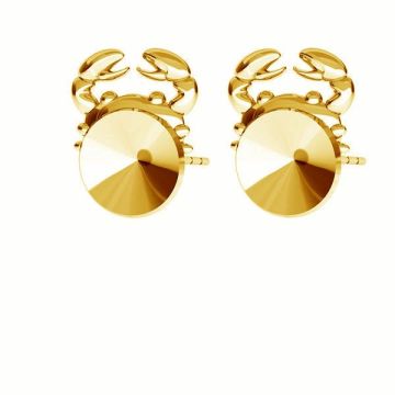 Crab earrings for Rivoli 8mm ODL-00270 KLS (1122 SS 39)*24K - Gold Plated - 0,4 µm