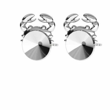 Crab earrings for Rivoli 8mm ODL-00270 KLS (1122 SS 39)*PT - Platinum Plated