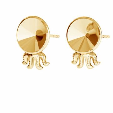 Jellyfish earrings for Rivoli 8mm ODL-00271 KLS (1122 SS 39)*18K - Light Yellow Gold Plated - 0,4 µm