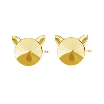 Cat earrings for Rivoli 8mm ODL-00291 KLS (1122 SS 39)*24K - Gold Plated - 0,4 µm