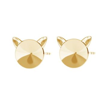 Cat earrings for Rivoli 8mm ODL-00291 KLS (1122 SS 39)*18K - Light Yellow Gold Plated - 0,4 µm