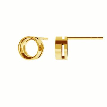 Earrings for zirconia 6mm, ODL-00110 KLS*24K - Gold Plated - 0,4 µm