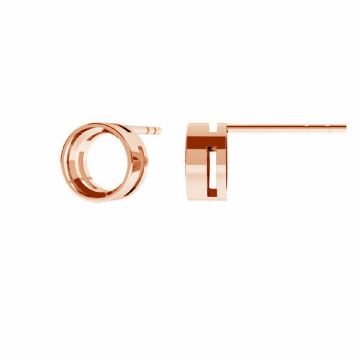 Earrings for zirconia 6mm, ODL-00110 KLS*18K - Rose Gold Plated - 0,4 µm