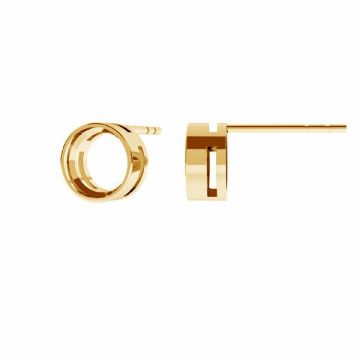 Earrings for zirconia 6mm, ODL-00110 KLS*18K - Light Yellow Gold Plated - 0,4 µm