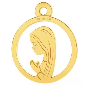 Our Lady gold pendant*gold 585*Gold AU 585, 14K