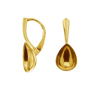 Earrings base for Pear Fancy stones, OKSV 4320 MM 14 BA*24K - Gold Plated - 0,4 µm