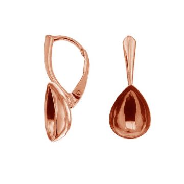 Earrings base for Pear Fancy stones, OKSV 4320 MM 14 BA*18K - Rose Gold Plated - 0,4 µm