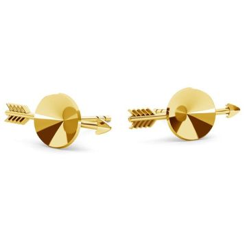 Arrow earrings base for Swarovski Rivoli 6mm, sterling silver 925, ODL-00316 KLS (1122 SS 29)*24K - Gold Plated - 0,4 µm