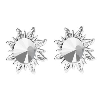 Sun earrings base for Swarovski Rivoli 6mm, sterling silver 925, ODL-00313 KLS (1122 SS 29)