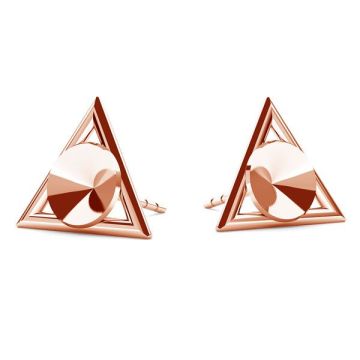 Triangle earrings base for Swarovski Rivoli 6mm, sterling silver 925, ODL-00315 KLS (1122 SS 29)*18K - Rose Gold Plated - 0,4 µm