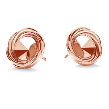 Round earrings base for Swarovski Rivoli 6mm, sterling silver 925, ODL-00322 KLS (1122 SS 29)*18K - Rose Gold Plated - 0,4 µm