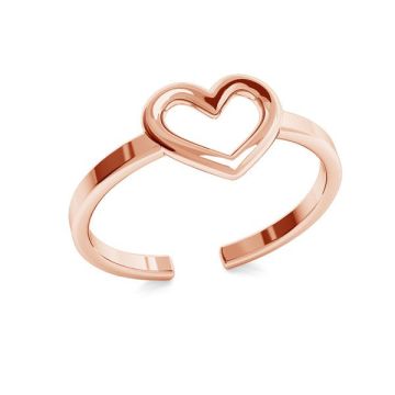 Heart ring, sterling silver, ODL-00317*18K - Rose Gold Plated - 0,4 µm