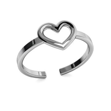 Heart ring, sterling silver, ODL-00317*BRH - Black Rhodium Plated