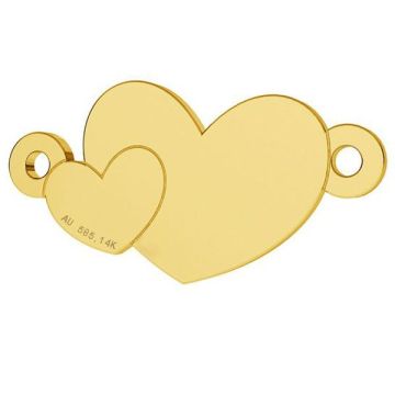 Double heart pendant*gold 585*Gold AU 585, 14K