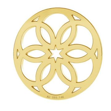 Gold rosette pendant, AU 585 14K, LKZ-00742 - 0,30*Gold AU 585, 14K