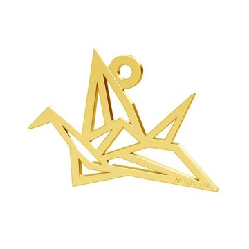 Origami bird pendant, gold 14K, LKZ-00364 - 0,30*Gold AU 585, 14K