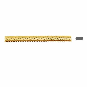 Serpente Catena d'argento ovale in metri*argento sterlina 925*24K - Placcato oro - 0,4 µm