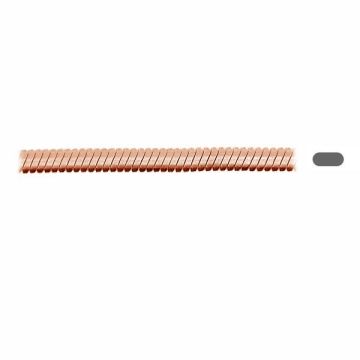 Serpente Catena d'argento ovale in metri*argento sterlina 925*18K - Placcato oro rosa - 0,4 µm