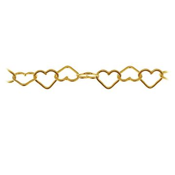 Catena d'argento cuori in metri, SRC 045 3,5x4 mm*24K - Placcato oro - 0,4 µm