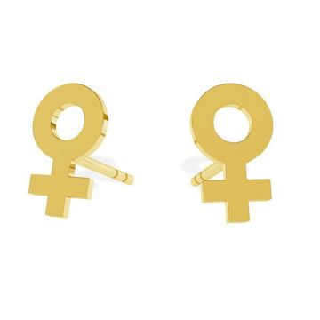 Woman symbol earrings, sterling silver 925, LK-1310 - 0,50 - KLS*24K - Gold Plated - 0,4 µm