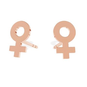 Woman symbol earrings, sterling silver 925, LK-1310 - 0,50 - KLS*18K - Rose Gold Plated - 0,4 µm