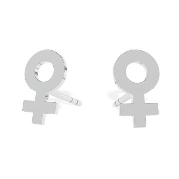 Woman symbol earrings, sterling silver 925, LK-1310 - 0,50 - KLS*RH - White Rhodium Plated