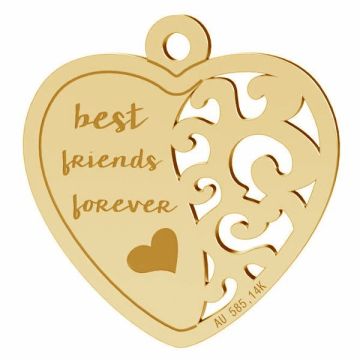 Best friend heart pendant, gold 14K, LKZ-00401 - 0,30*Gold AU 585, 14K