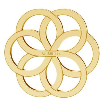 Flower rosette pendant, gold 14K, LKZ-00029 - 0,30*Gold AU 585, 14K