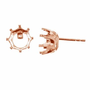 Zirconia earring base, sterling silver 925, KLS ZIRCON-R 10x17,5 mm*18K - Rose Gold Plated - 0,4 µm