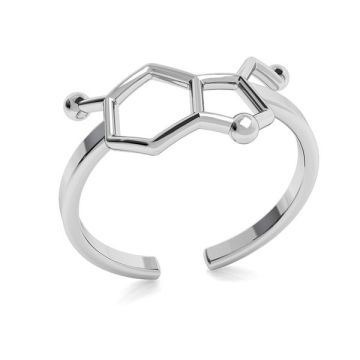 Inel universal - formula chimica - serotonina*ag argint 925*placat cu platina (PT)