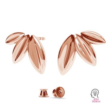 Leaves earring, sterling silver 925, ODL-00345 KLS (L+R)