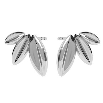 Leaves earring, sterling silver 925, ODL-00345 KLS (L+R)*PT - Platinum Plated